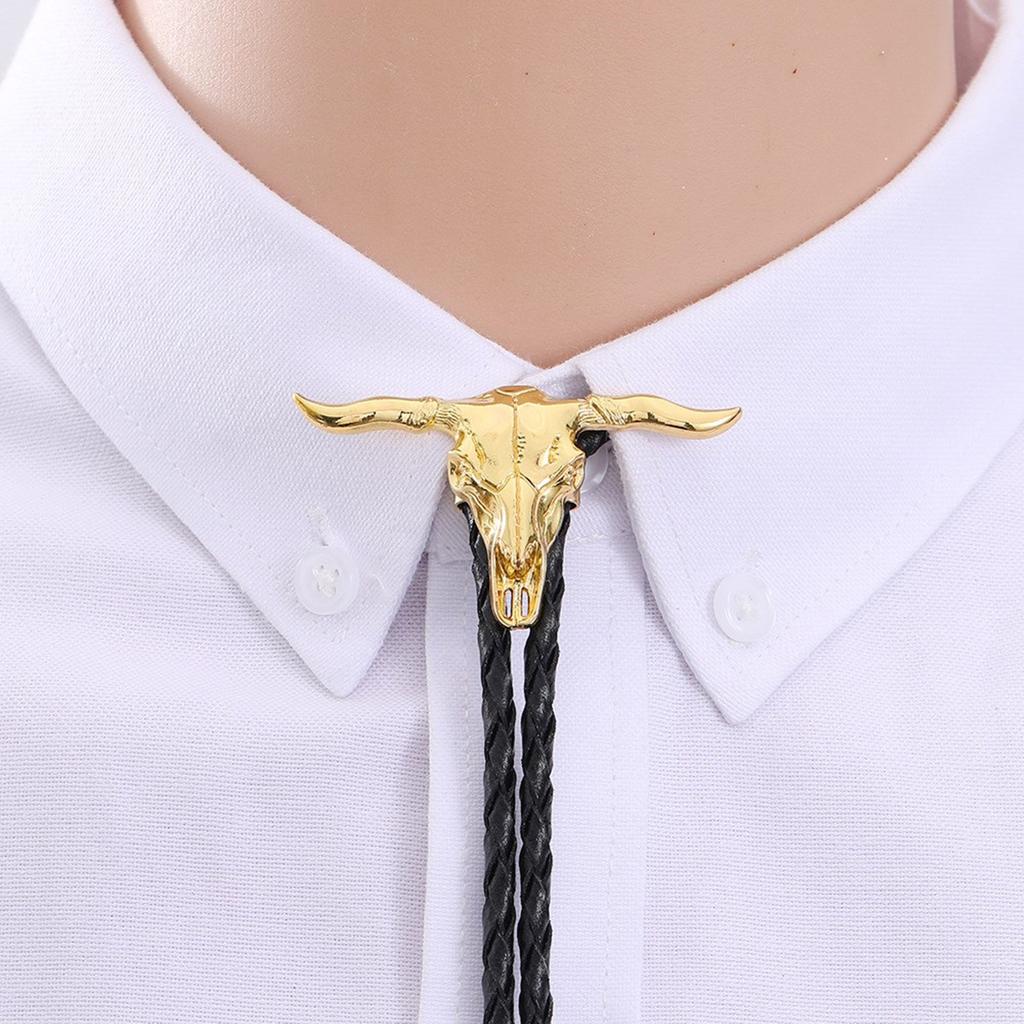 Elegante Bolo-Krawatte mit Stier-Anhänger Stier-Krawatte Western-Halskette Bolo-Krawatte Western-Cowboy-Kostüm