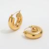 Minimalist Chunky Hollow Tube Hoop Earring Trendy Earring Stainless Steel Jewelry