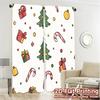 2pcs,Curtains Christmas Bells Candy Cane Tree Gift (2) Popular Curtain Fabric Versatile Polyester Fabric Curtains Art Deco