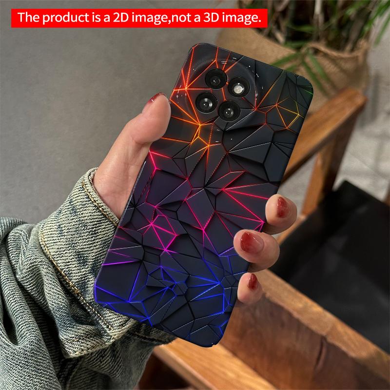 2DFlat Xiaomi Redmi phone caseNeon Geometric Glow Phone Casesuitable for Redmi Note 11 12 13 14 A3 K80 15 17 Ultra