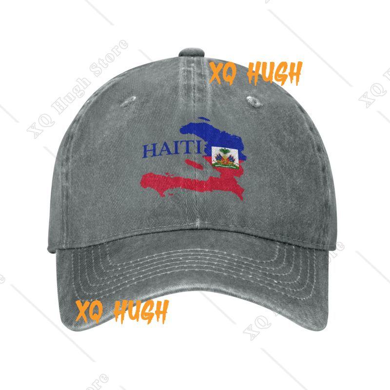 Custom Cotton Haiti Map Flag Baseball Cap Women Men Adjustable Dad Hat Sports