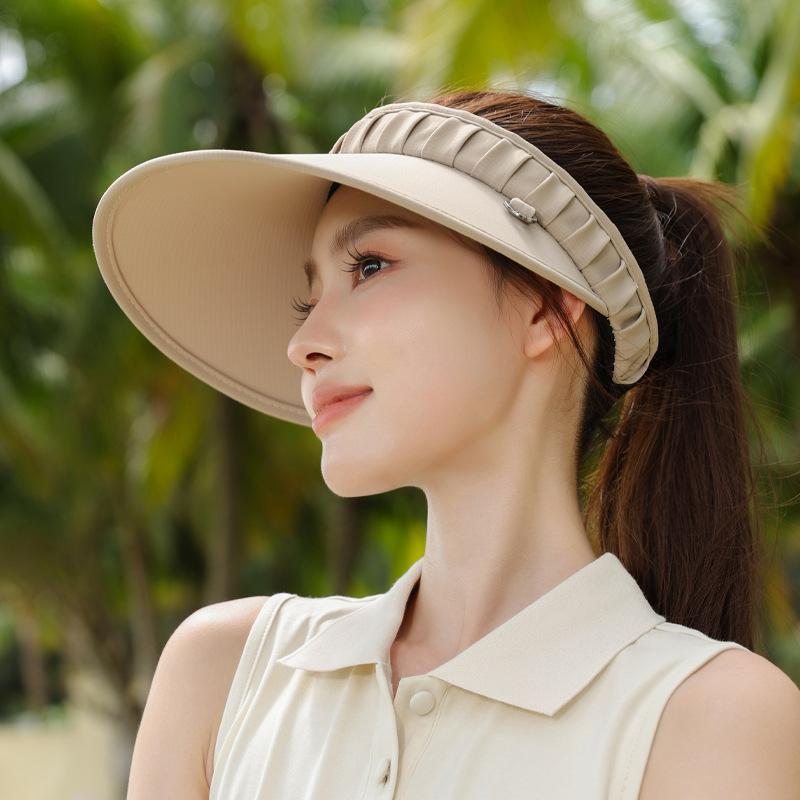 Summer eaves empty top hat outdoor travel UV protection sun hat fashionable versatile high sense sun protection hat women