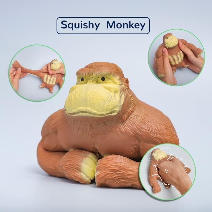Monkey Stretch Gorilla Figure Gorilla Latex Gorilla Soft Stretchy Gorilla Toy Stretchy Gorilla Action Figure for Kids Child Boys Girls
