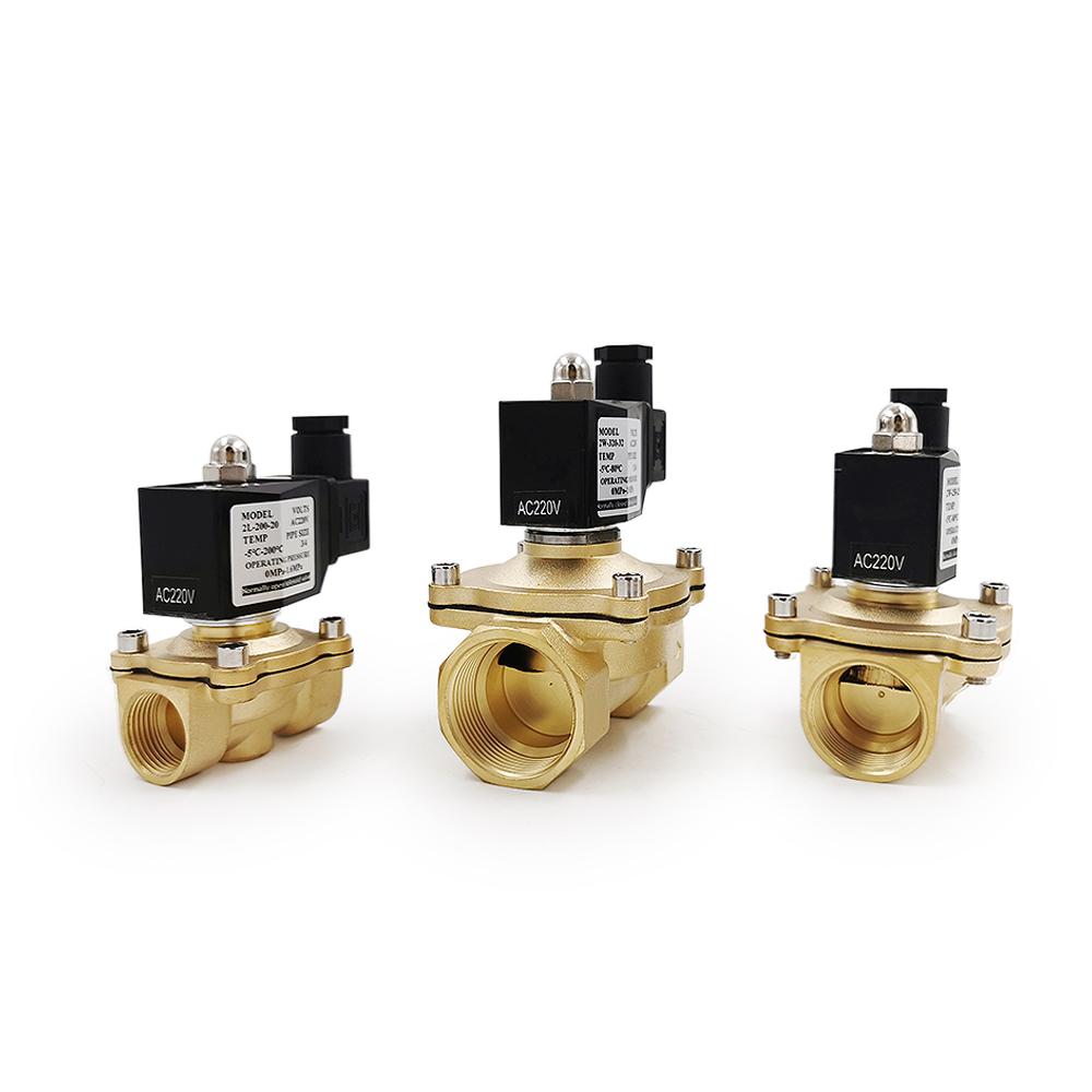 DN15 DN20 DN25 Normally Close Brass Electric Solenoid Valve 1/2" 3/4" 1" 110V/220V/DC12V/DC24V for Water Oil Air IP65