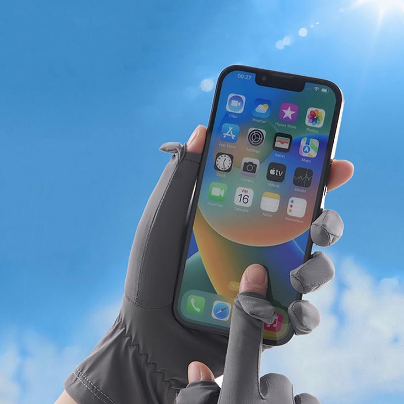 Sun Protection Gloves Sunscreen Breathable Anti-Uv Cooling Fabric Slip Gloves For Outdoor Cycling Driving