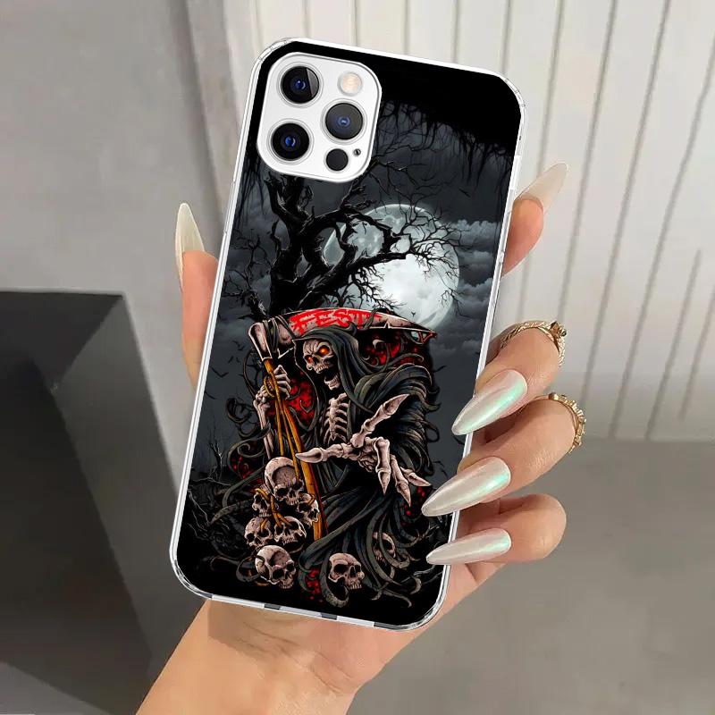 Death Grim Reaper Skull Scythe Phone Case for Iphone 17 Air 16 15 Plus 14 13 Mini 12 11 Pro Max 16E 7 8 SE 2020 Soft Funda Print