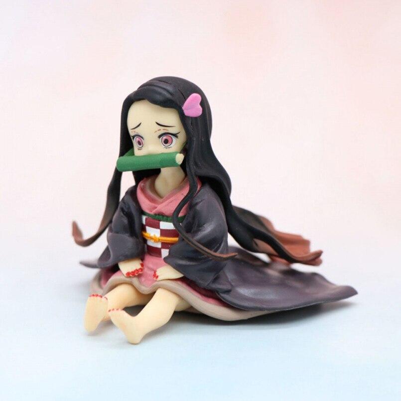 7cm Q Version Anime Demon Slayer Figure Kamado Tanjirou Agatsuma Zenitsu Kamado Nezuko Hashibira Inosuke Pvc Action Figure Toys