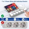 Multiprise - keplug - 4 prises + 3 ports usb - protection surcharge - sécurité enfants - 2m