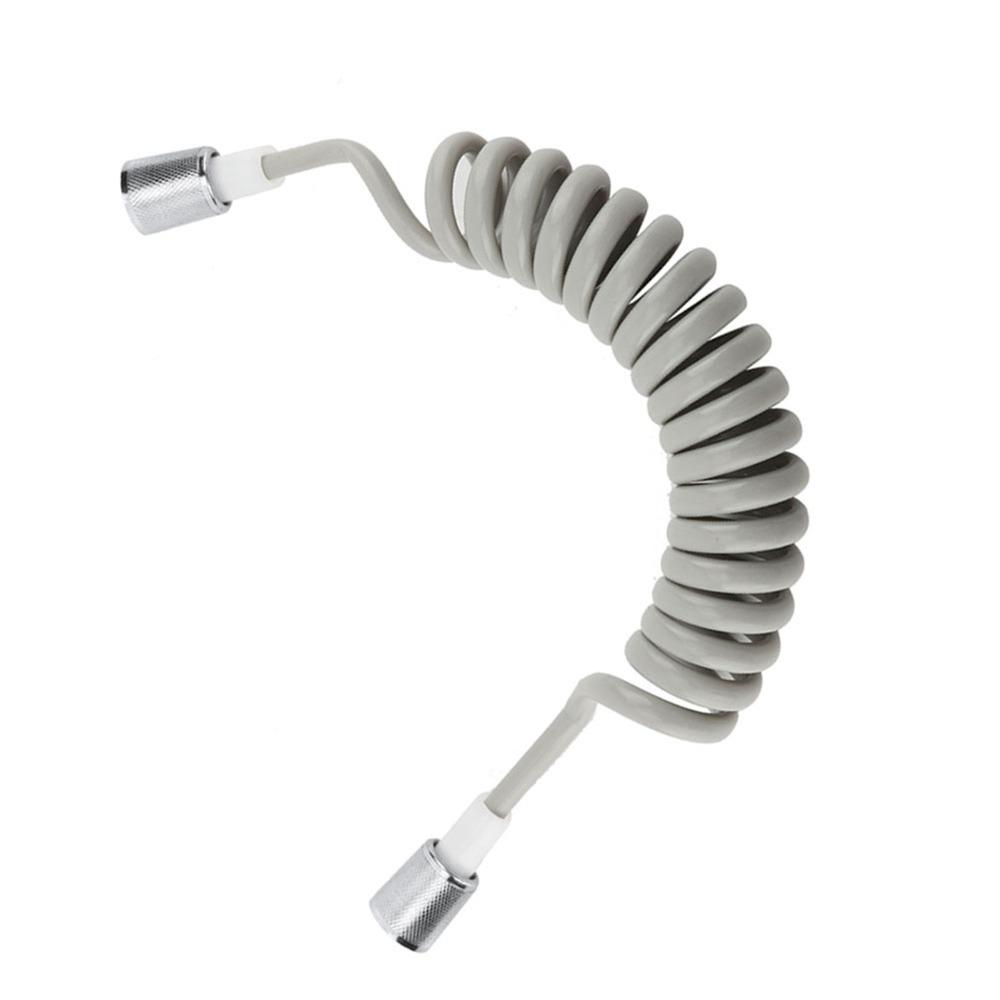 Versatile ABS Spring Shower Hose Grey Retractable Design Bidet Sprayer Hose PU Material Telescopic Design Bathroom Shower Hose