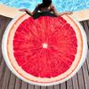 Watermelon Orange Microfiber Round Beach Towel Fruit Thick Shower Bath Towels Summer Swimming Circle Mat Towel With Tassels
