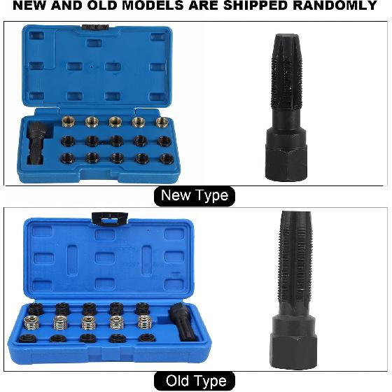 Spark Plug Thread Repair Kit, M16 x 1.25 Screw Tap Portable Carbon Steel Rethread Kit, M14x1.25 Spark Plug Thread Repair Tool