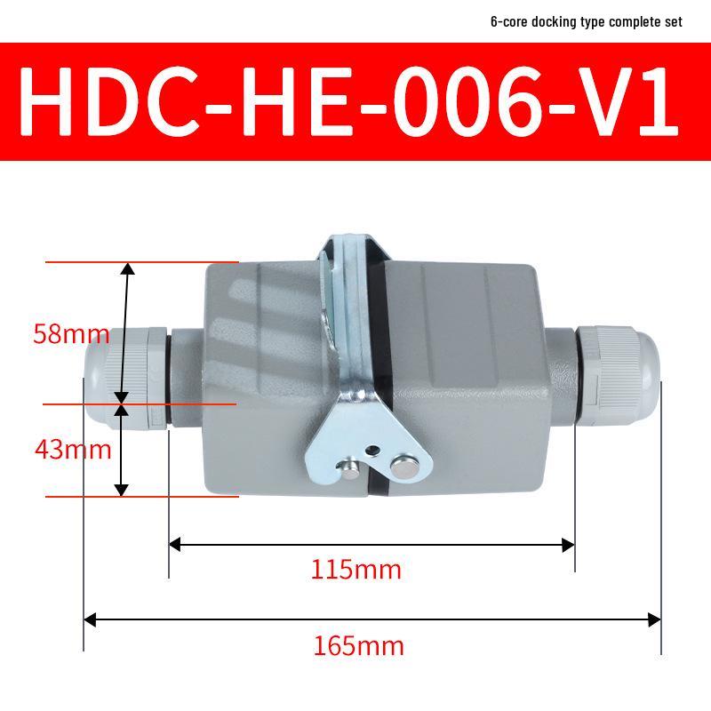 Heavy-Duty Rectangular Aviation Connector Plug & Socket: 6, 10, 16, 24, 32 Pin Options