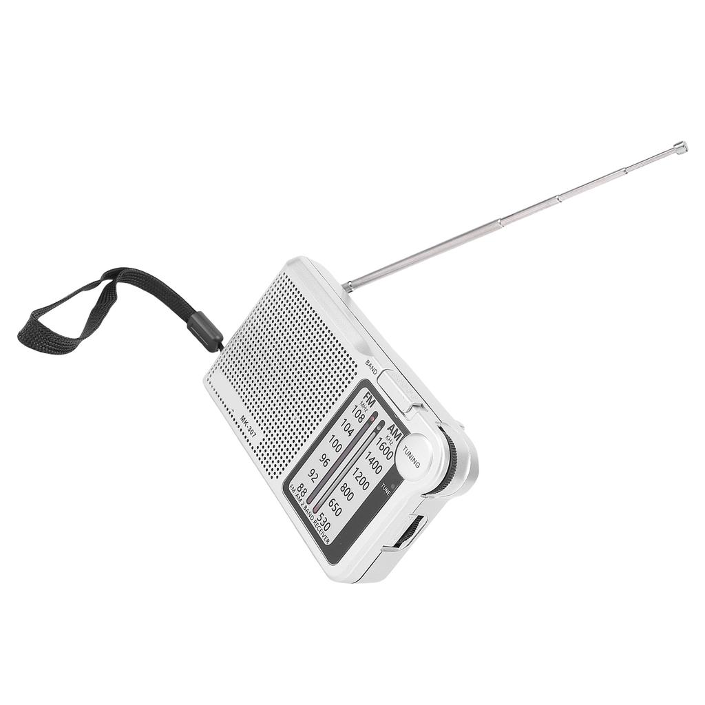 Portable Radio FM AM 3.5mm Headphone Jack Portable Rechargeable Radio for Study Work Life