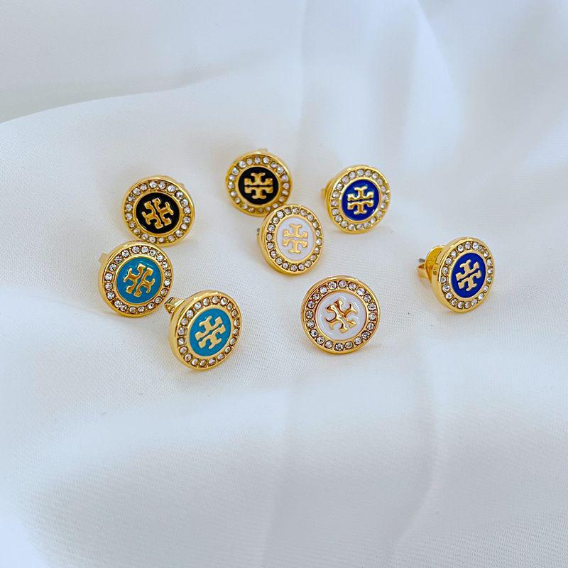 

Elegant Rhinestone-Studded Enamel Round Metal Women s Earrings чорний