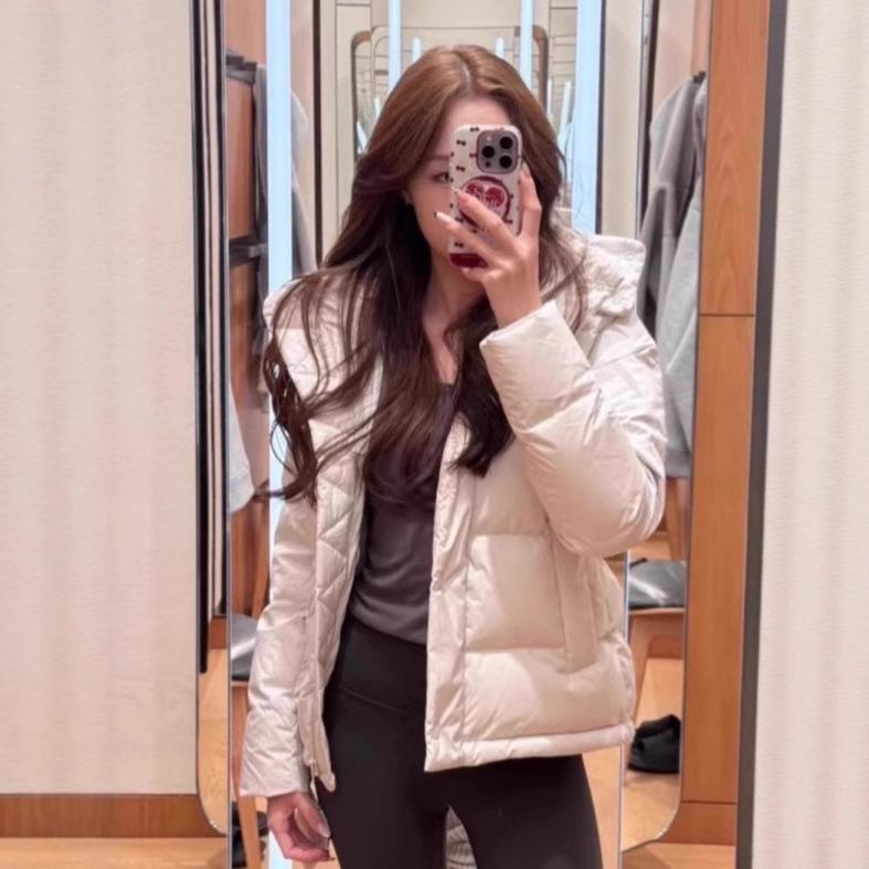 Puff Five-grid DuPont Three-proof Bread Jacket Can Be Traced Back To Samsung White Duck Down Jacket Women's Short Model
