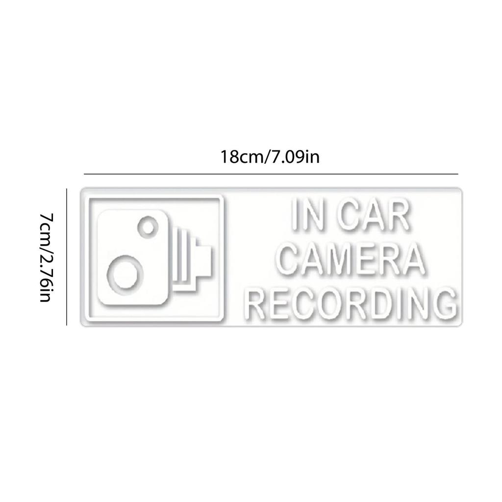 Car Camera Decal, Camera Warning Security Decal - Car Security Sticker with Surveillance Warning
