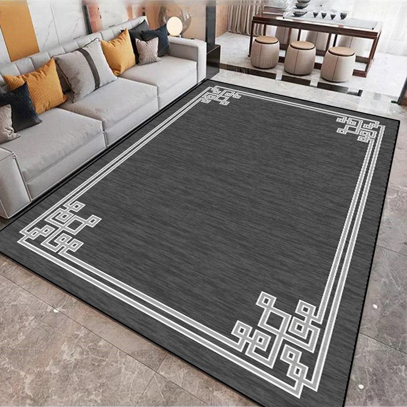 Luxuriöser schwarz-weißer Flanellteppich für das Wohnzimmer Große Teppiche Rutschfeste Weiche Eingangstür-Matte Wohnzimmer-Dekoration