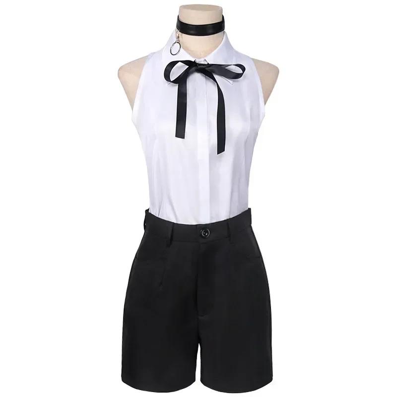 Costume Cosplay Anime Chainsaw Man Reze Cosplay Uniform Set Necklace Wig Halloween Carnival Party Dress Girl