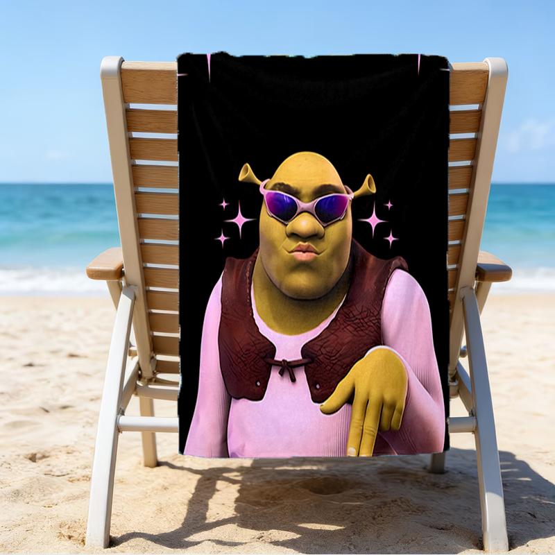 Asciugamano da Spiaggia Ultra Morbido a Tema Shrek, Ideale per Piscina - Campeggio, Immersioni - Essenziale da Viaggio Perfetto, Asciugamano da Spiaggia Vivace.