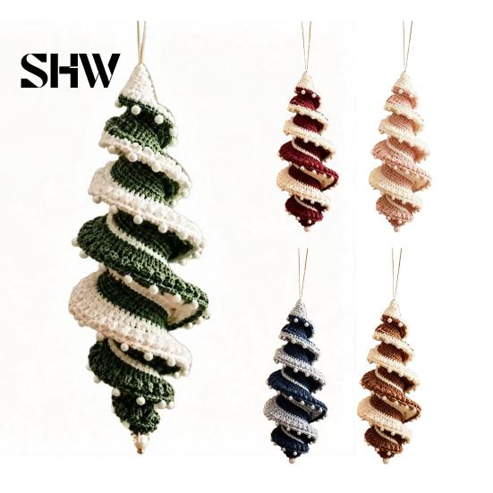 Relaxing Crafting Hobbies Christmas Ornament Crochet Kit, DIY Spiral Tree Starter Xmas Easy Craft Kits for Adults Kit Holiday Home Decoration,