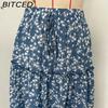 BITCED Women's Fashion Casual Floral Print Summer Spring Skirt