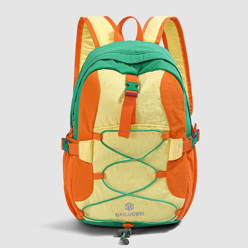 Color-Blocked Backpack Unisex Large Capacity Lightweight for Commuting and Travel Student Schoolbag