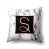 Polyester Pillowcase 26 English Letters Rose Gold Home Marble Decorative Printed Pillowcase