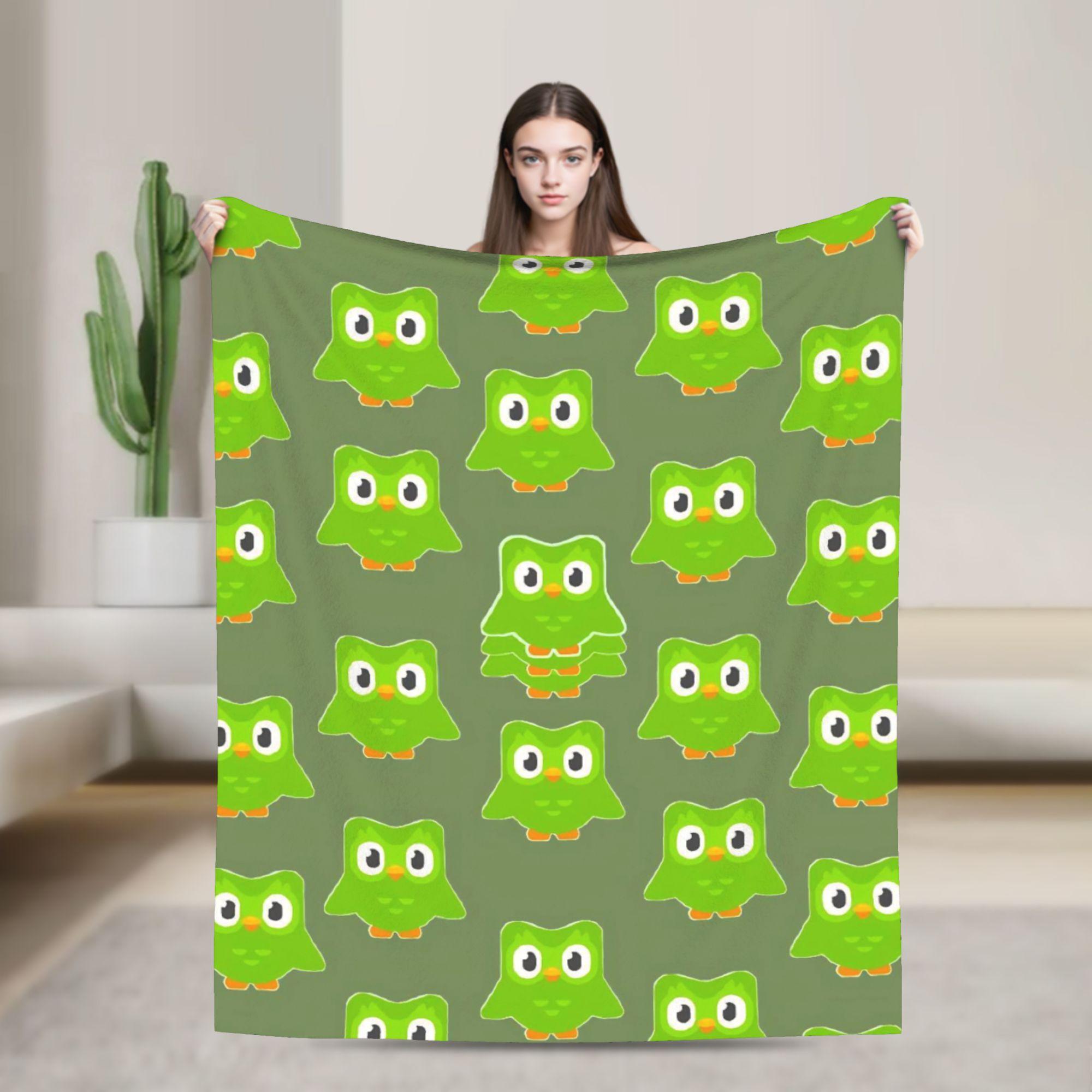 Плед-покрывало Duolingo Owl Duo Качественный Теплый Мягкий Плед Зимний Для Путешествий в Самолете Спальни Пушистое Покрывало 30x40in