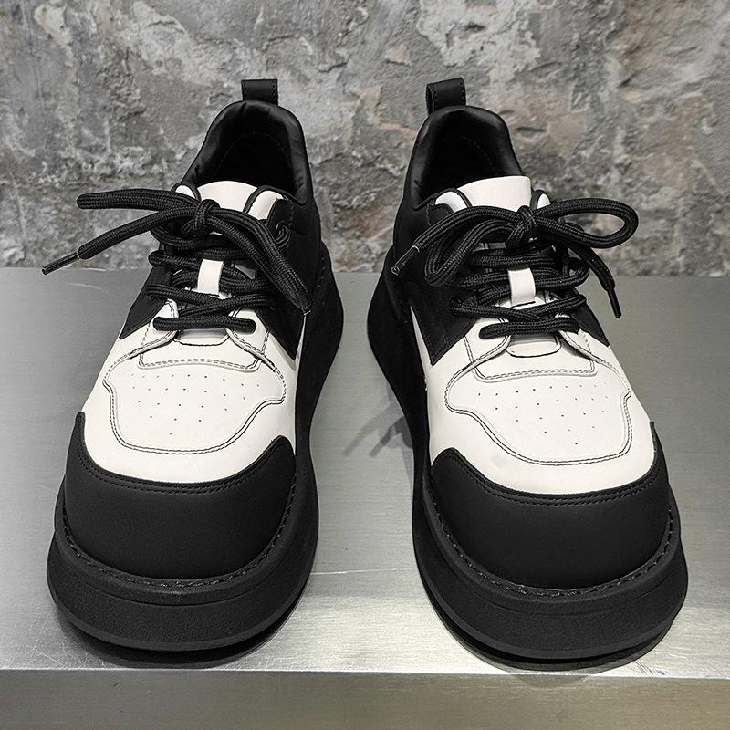 Großer Kopf Mickey Muffin Schuhe Herbst und Winter neu dicke Sohle höhenverstellende Derby Schuhe kontrastierende Farben tägliche niedrig geschnittene Schuhe