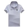 Trend Hub New Men's Casual Embroidery Short Sleeve Polo Shirt Fashion Solid Color Top