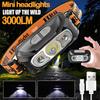 Mini LED Headlamp Built-in Battery USB Rechargeable Head Torch Outdoor Camping Fishing Head Flashlight Searchlight Headlight
