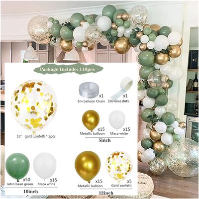 Bohnenpaste Grün Latex Dekorierte Ballonkette Paket Dekoriert Hochzeit Avocado Party Vintage Bohnenpaste Grün