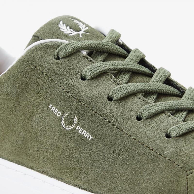 Fred Perry B71 Suede Khaki Sneakers Sfpm2438319 X61