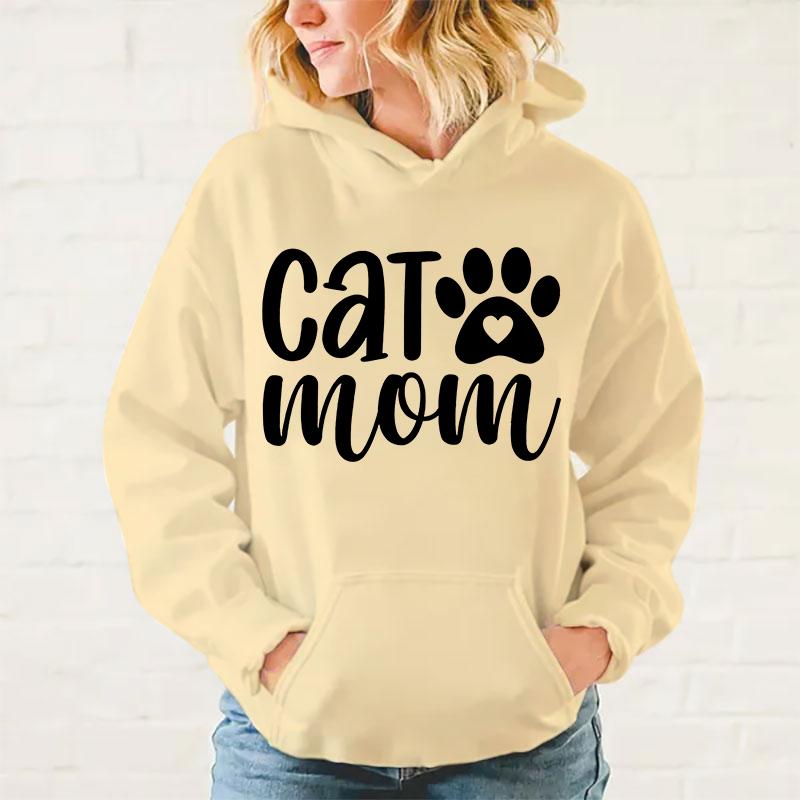 New Fashion Cat Mom Printed Hoodie Women Men Autumn Winter Warm Sweatshirt Hip Hop Harajuku Streetwear Long Sleeve Pullover