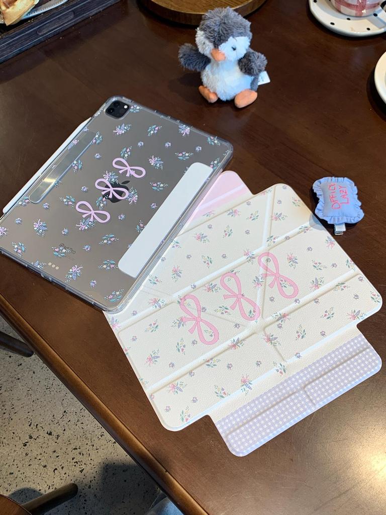 Floral Print iPad Pro 2021 / iPad Mini 6 Case with Three Bows