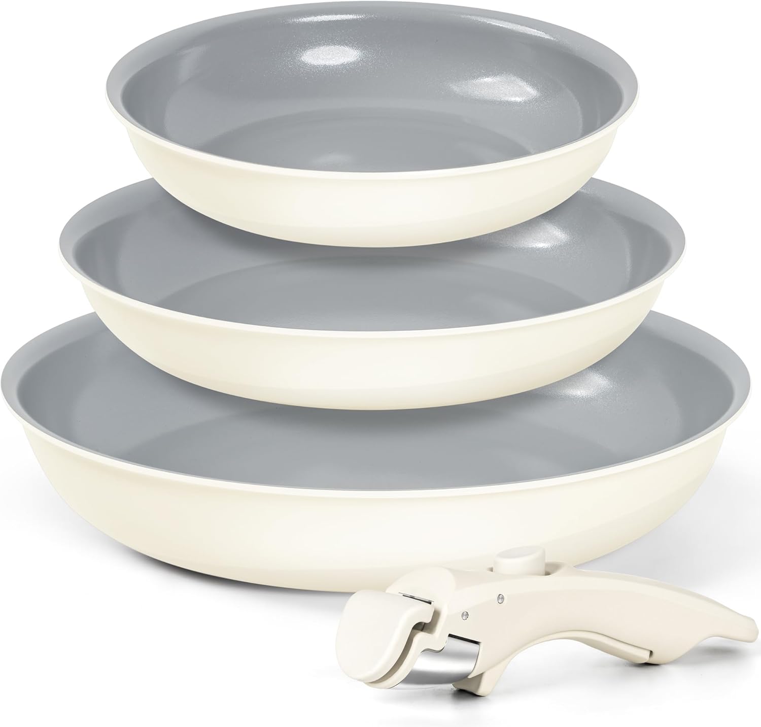 

MICHELANGELO Ceramic Frying Pan Set, 8 9.5 and 11 with Removable Handles,Non-stick Frying Pan Set,Non-Toxic Coating,PFOS Free