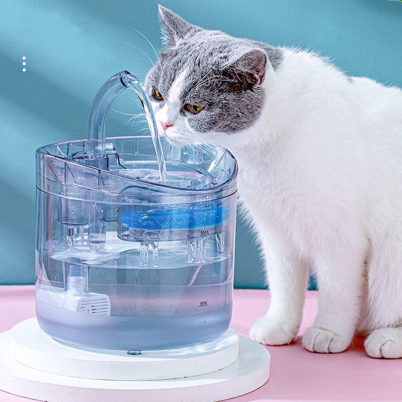 Fontaine à eau intelligente pour chat: Robinet d'eau courante à induction automatique sans fil avec filtre pour animaux de compagnie