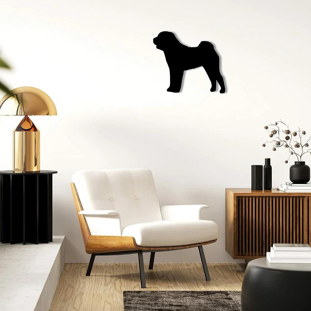 Metallische Wandplakette Shar Pei – Hundesilhouette, Elegante Wanddekoration, Wandsticker und Eisenkunst für die Wand