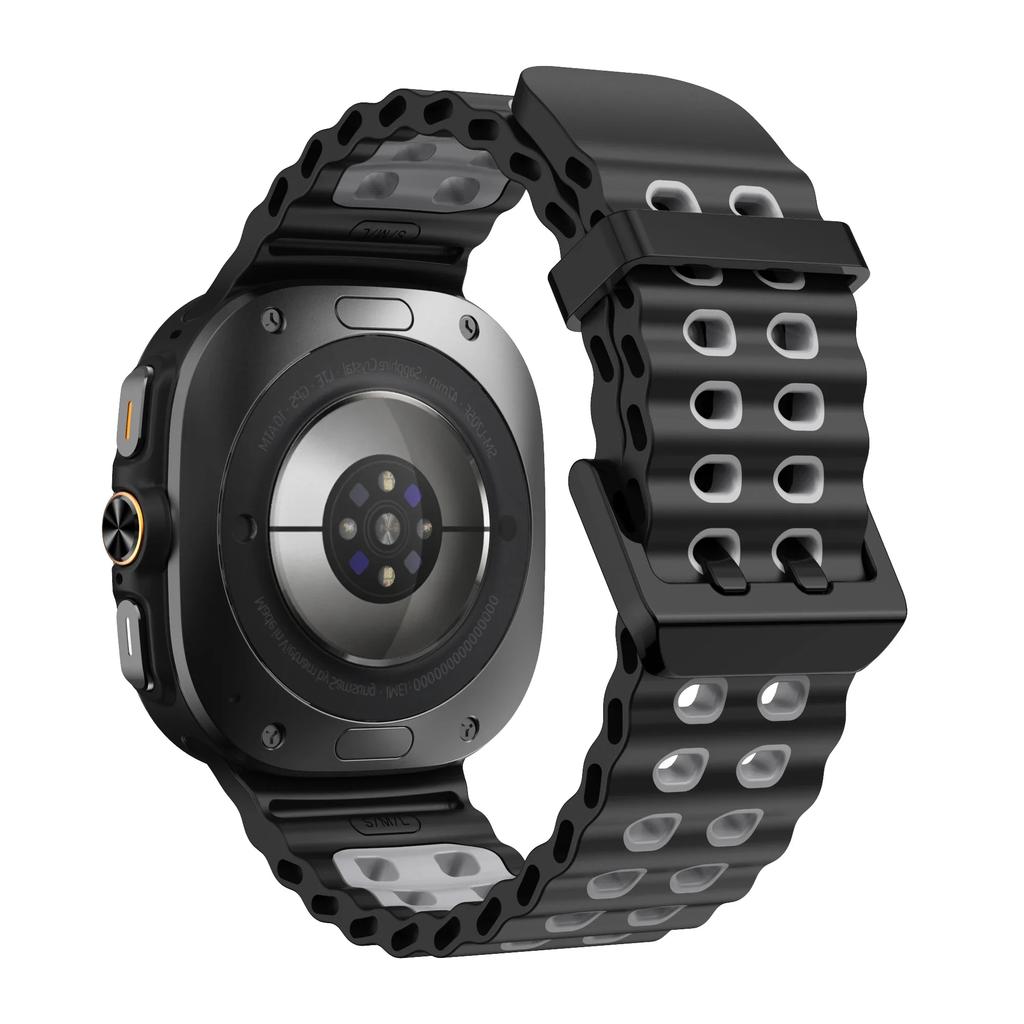 Marine Band For Samsung Galaxy Watch ultra Strap 47mm Accessories Two color Sport silicone Bracelet Galaxy Watch 7 ultra Straps