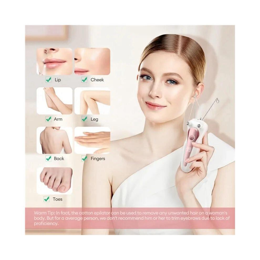 Épilateur Électrique pour le Corps, Fil de Coton, Rasoir pour Jambes et Bras, Beauté Féminine, Épilateur pour le Cou, Écran LCD