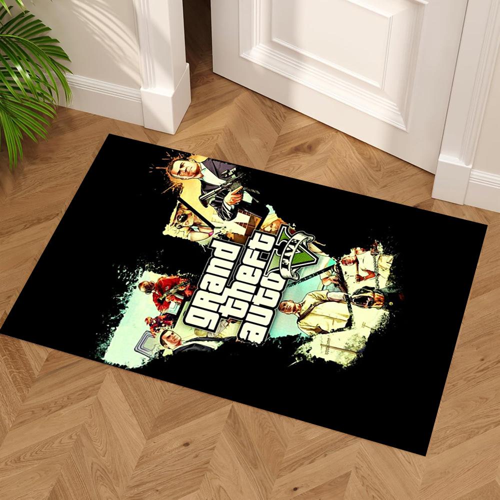 Grand Theft Auto Floor Mat Suitable for Game Room Hallway Entryway Bedrooms Antislip Carpet Decorate Offices Wedding Party Gift