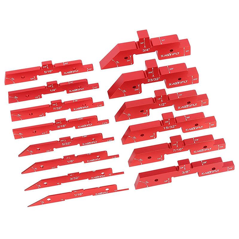14PCS Saw Setup Blocks Woodworking Adjustable Height Gauge Set Ruler Measuring Table Saw Cushion Block Tool Accessories