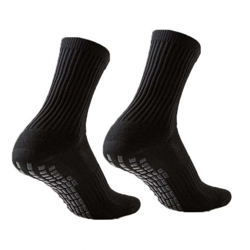Men's Breathable Non-slip Shock-Absorbing Solid Color Sports Socks for Football & Basketball