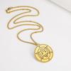 LIKGREAT Lesser Key of King Solomon Occult Sigil 72 Demon Charm Medalion Necklace for Men Women Stainless Steel Magic Talisman
