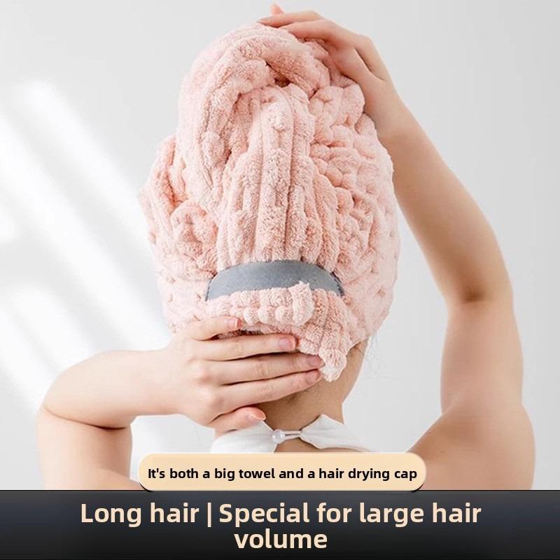 Hair Drying Cap for Bathing with Waterproof Function. Super Fast Drying. Thick and Large Size. Made of Coral Fleece. Cute Design.