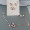 Collana di Moda Orecchini ad Lobo Anello Personalizzato Temperamento Zircone Diamante d'Acqua Set di Gioielli Accessori Orologio da Donna Accessori
