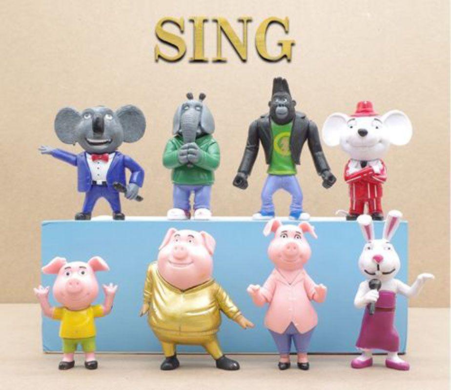 Buy 8pcs/set Cartoon Movie Sing Action Figure Toys Buster Moon