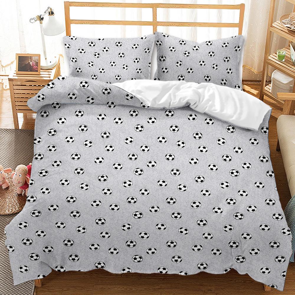 Sports Football Kit Three-Piece Quilt Cover Wish Bedding