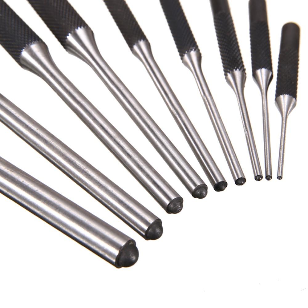 9pcs/Set Multi Size Heavy Duty Round Head Punch Gouge Tools Pin Punch Roll Pins Punch Locator