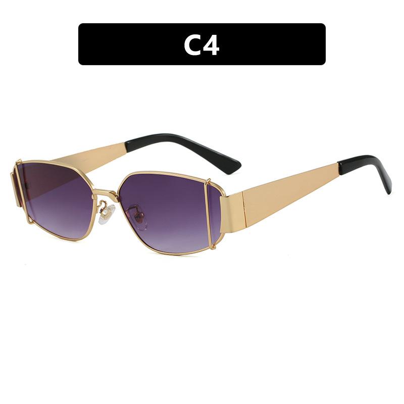 Women's sunglasses, square metal sunglasses, fashion sunglasses.